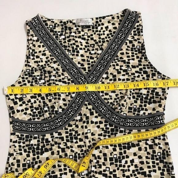 Tahari Authur B Levine Black Tan 8 Sleeveless Top - Picture 3 of 6